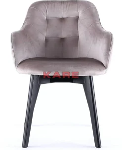 Armlehnstuhl Black Lady Velvet Grau