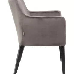 Armlehnstuhl Black Mode Velvet Grau