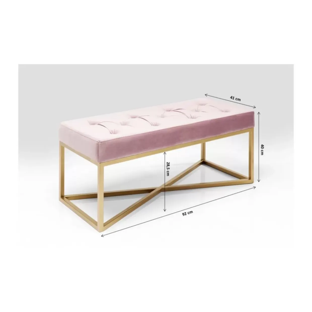 Bank Crossover Rose Messing 90X40Cm