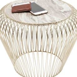 Beistelltisch Beam Grau Marmor Messing O43Cm