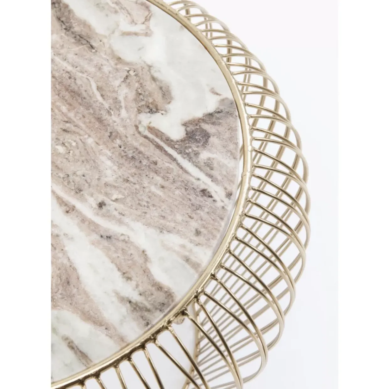 Beistelltisch Beam Grau Marmor Messing O43Cm