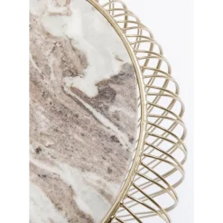 Beistelltisch Beam Grau Marmor Messing O43Cm