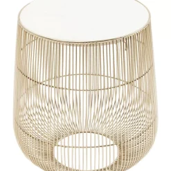 Beistelltisch Beam Weiss Marmor Messing O32Cm