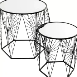 Beistelltisch Cobweb Schwarz (2/Set)