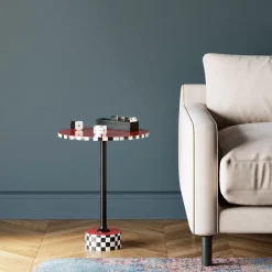 Beistelltisch Domero Checkers Rot O40Cm