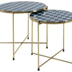 Beistelltisch Priya Blau (2/Set)