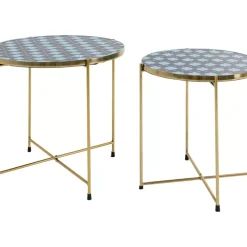 Beistelltisch Priya Blau (2/Set)