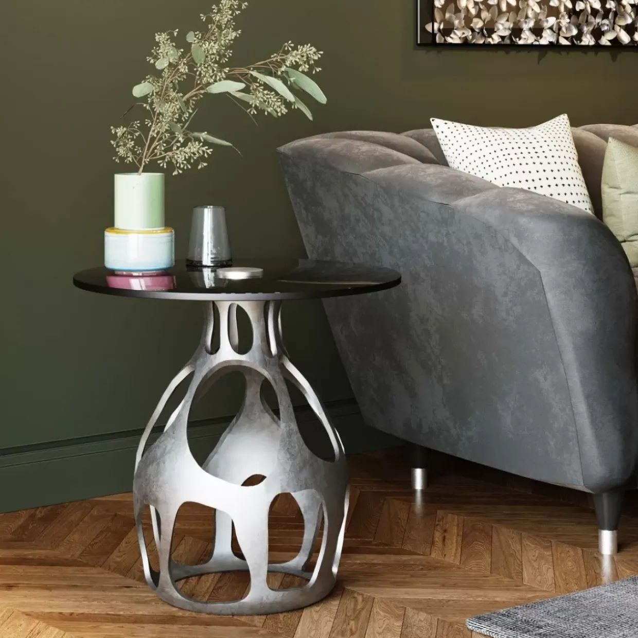 Beistelltisch Volcano Silber O60Cm