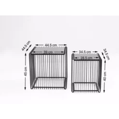 Beistelltisch Wire Square Schwarz (2/Set) 45X45Cm