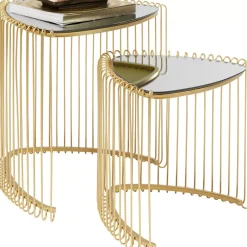 Beistelltisch Wire Triangle Gold (2/Set)
