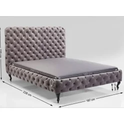 Bett Desire Hoch Silbergrau 180X200 Cm