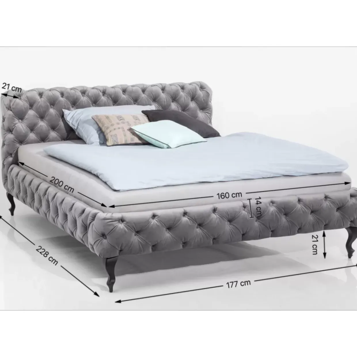 Bett Desire Velvet Ecru 160X200Cm