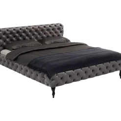 Bett Desire Velvet Silbergrau 180X200 Cm