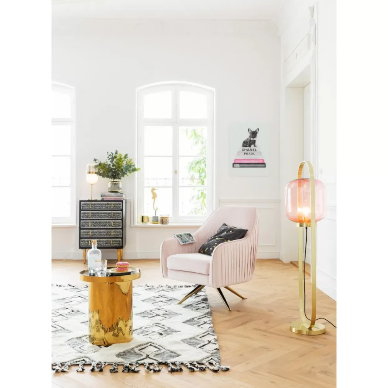 Bild Glas Fashion Dog 60X80Cm