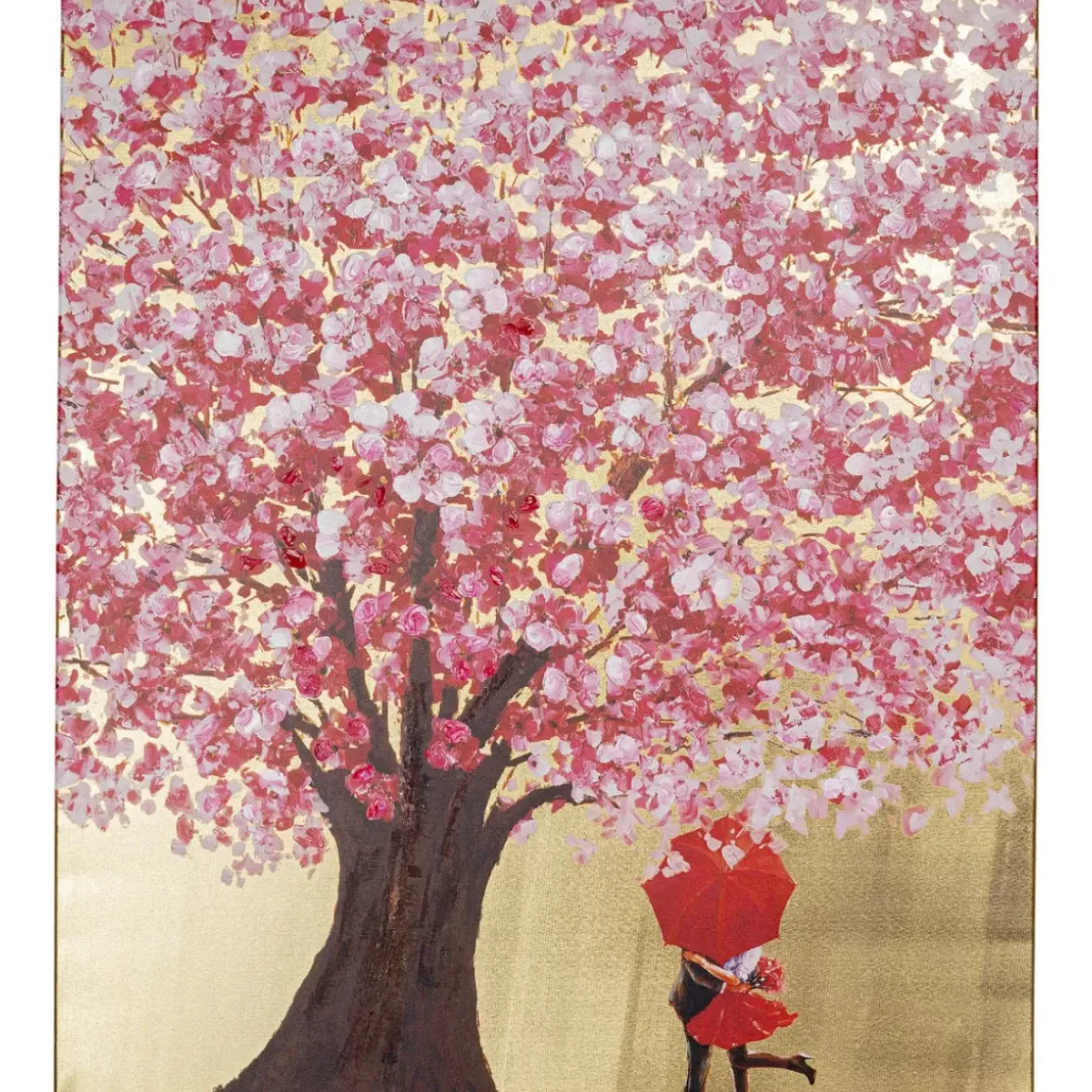 Bild Touched Flower Couple Gold Pink 100X80