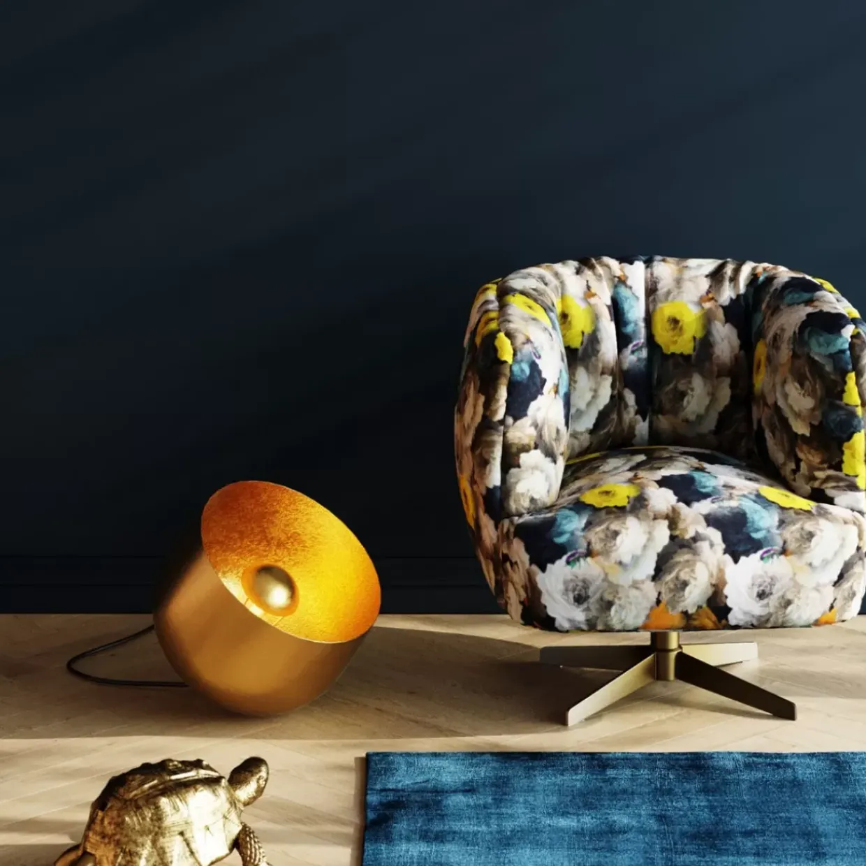 Bodenleuchte Apollon Smooth Gold O35Cm