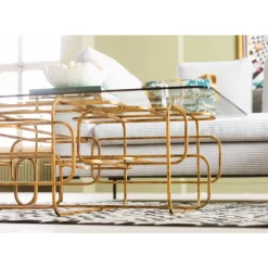 Couchtisch Meander Gold 140X80Cm