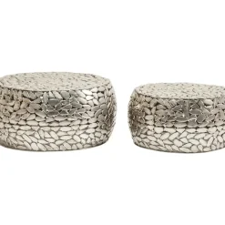 Couchtisch Pebbles Deluxe Silber (2/Set)