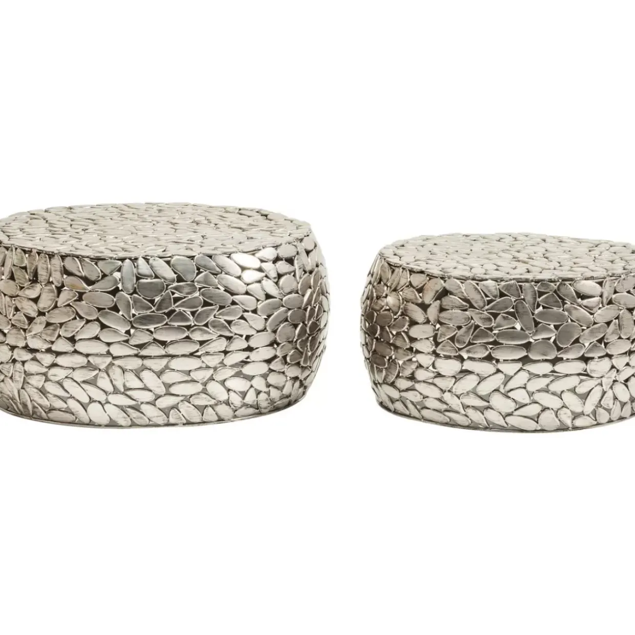 Couchtisch Pebbles Deluxe Silber (2/Set)