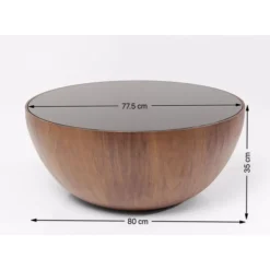 Couchtisch Tear Drops Walnuss O80Cm