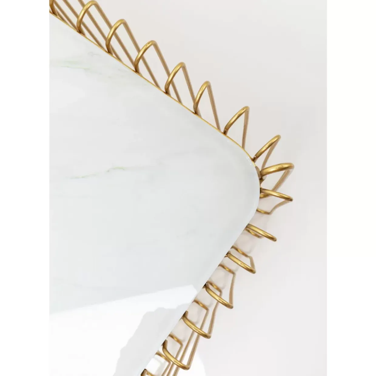 Couchtisch Wire Glas Marble Weis 145X70Cm