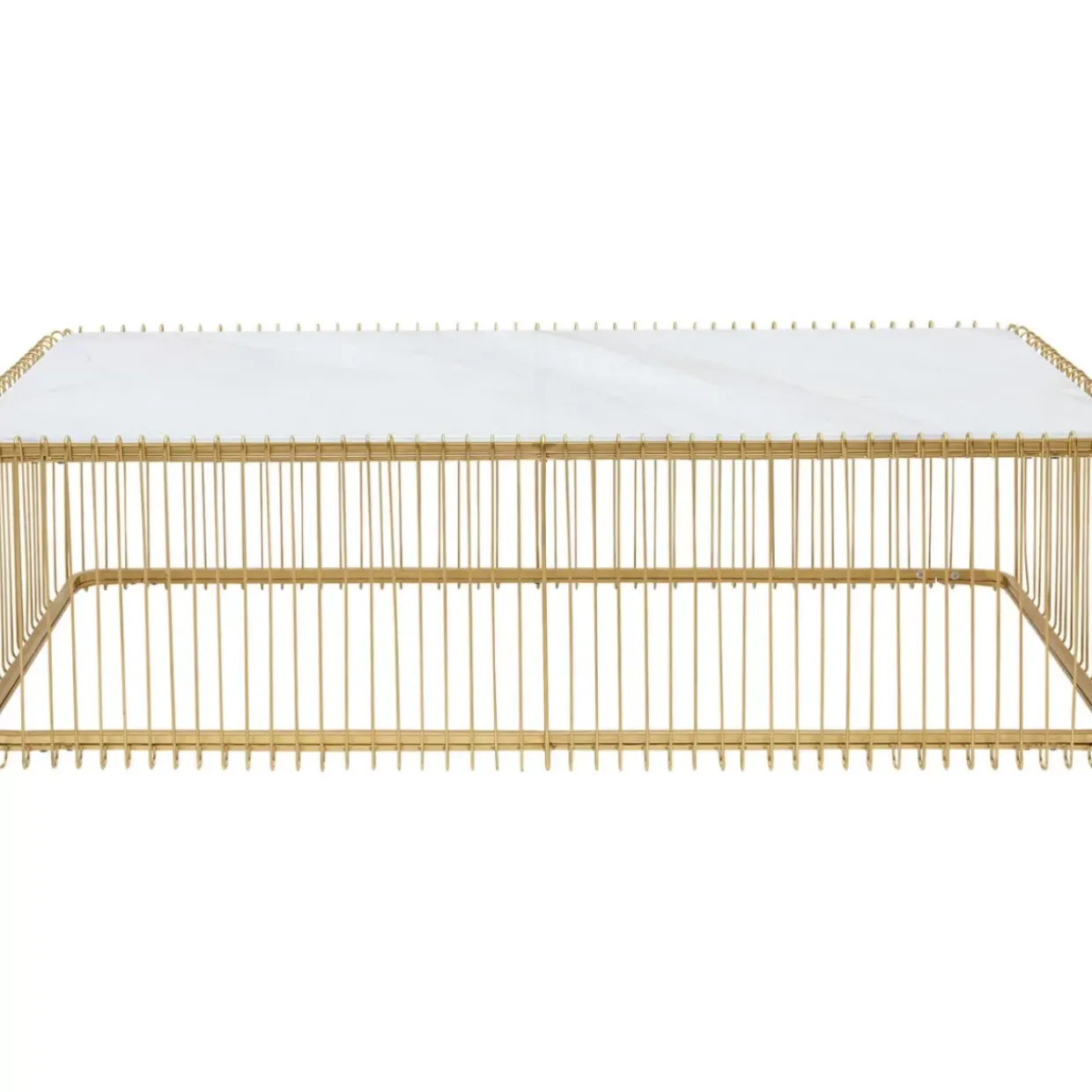 Couchtisch Wire Glas Marble Weis 145X70Cm