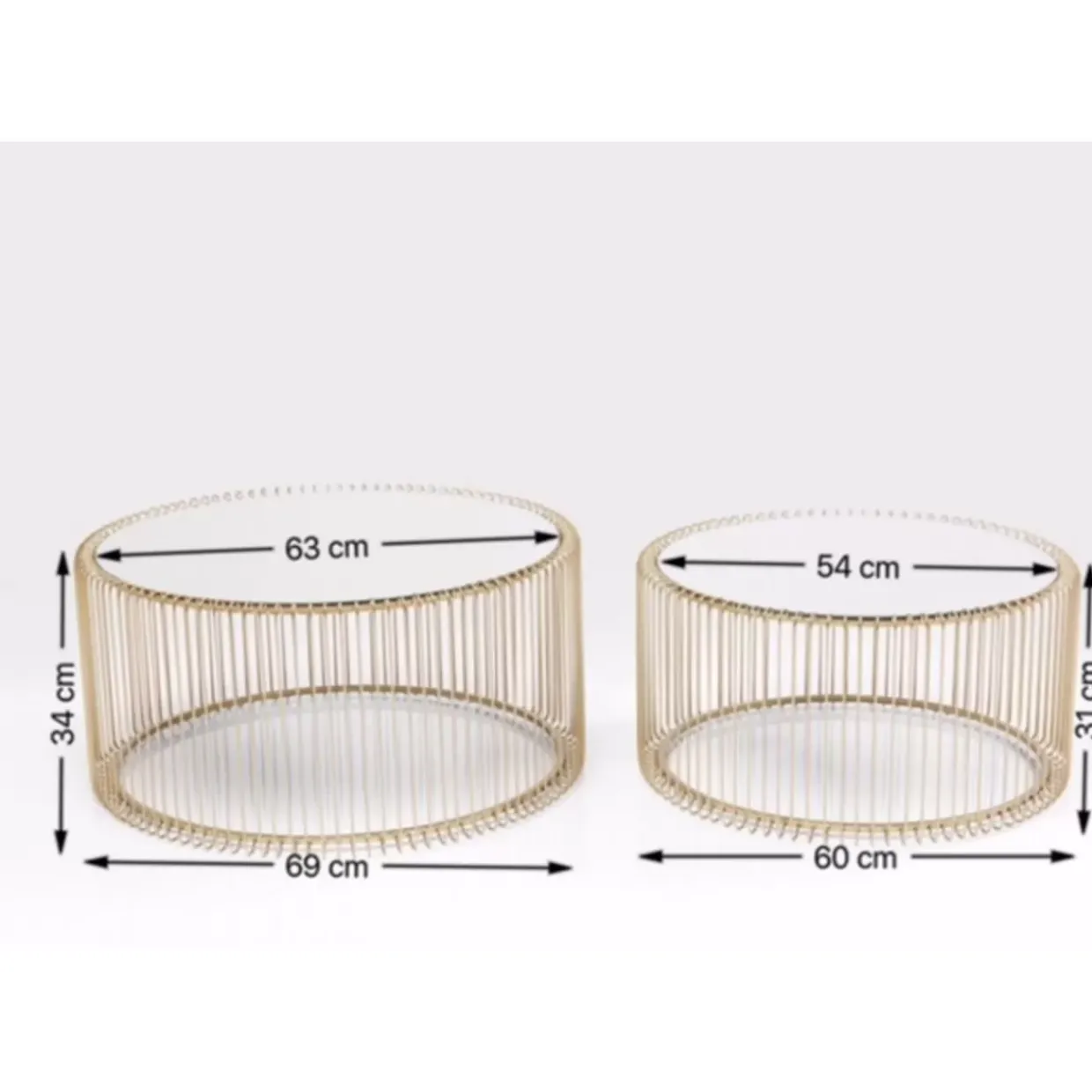 Couchtisch Wire Messing (2/Set)