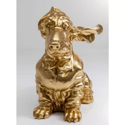 Deko Figur Coiffed Dog Gold 52Cm