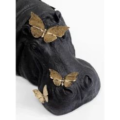 Deko Figur Hippo Butterflies 35Cm