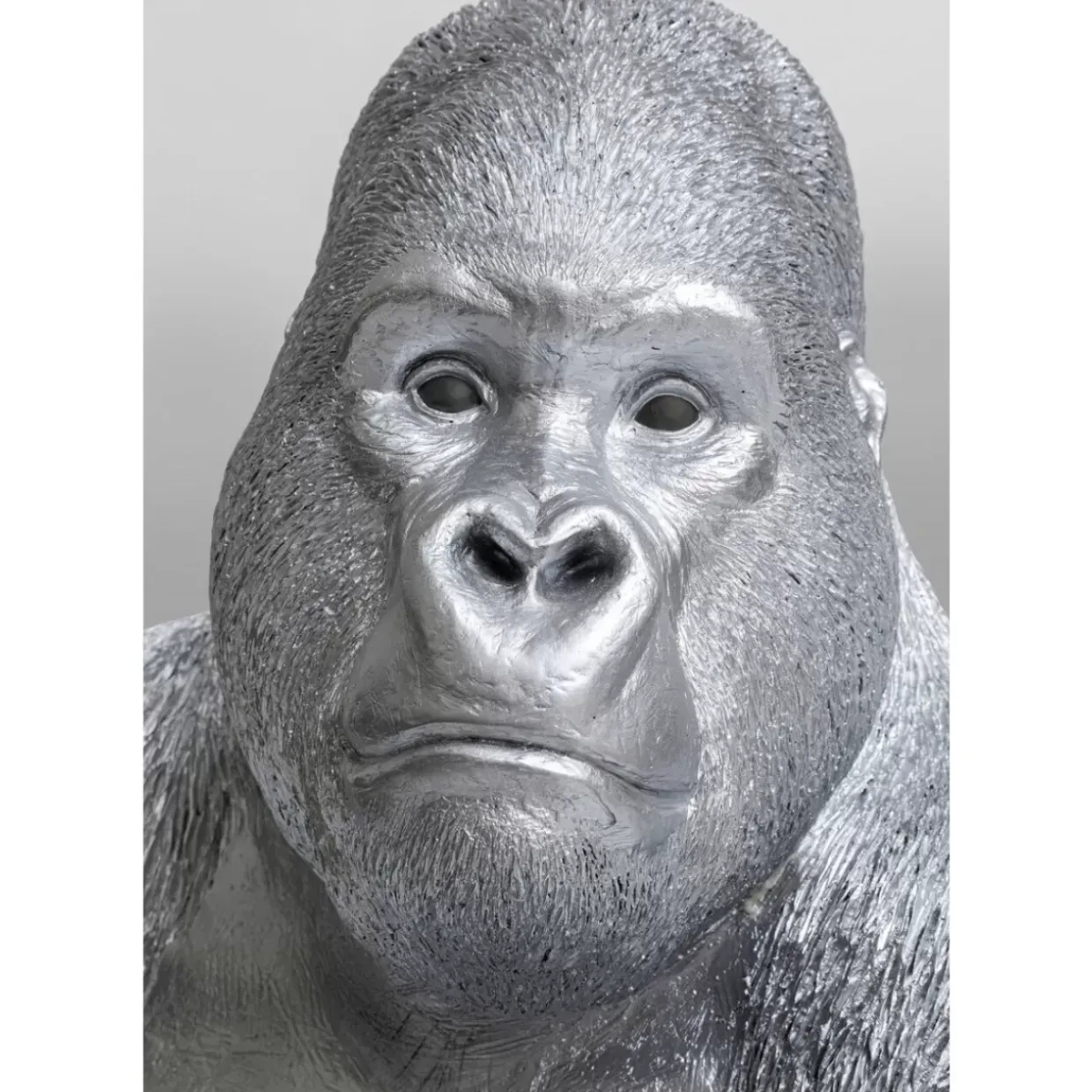 Deko Figur Monkey Gorilla Side Xl Silber Matt
