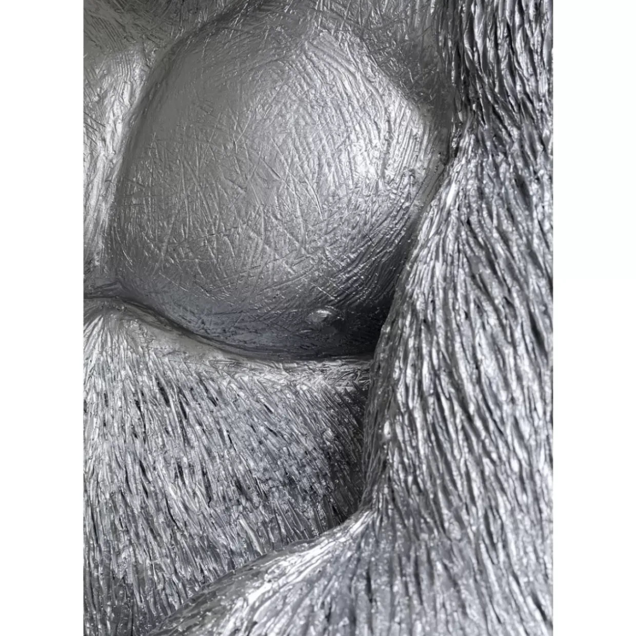Deko Figur Monkey Gorilla Side Xl Silber Matt