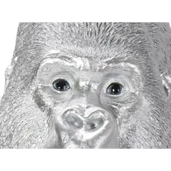 Deko Figur Monkey Gorilla Side Xl Silber Matt