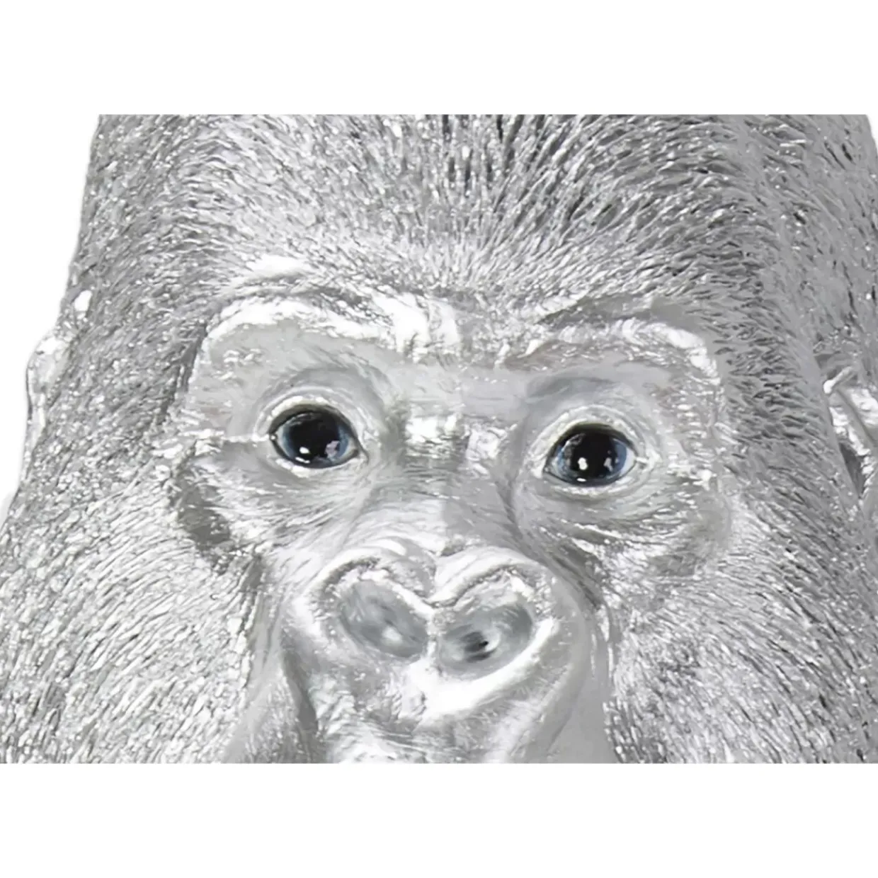 Deko Figur Monkey Gorilla Side Xl Silber Matt