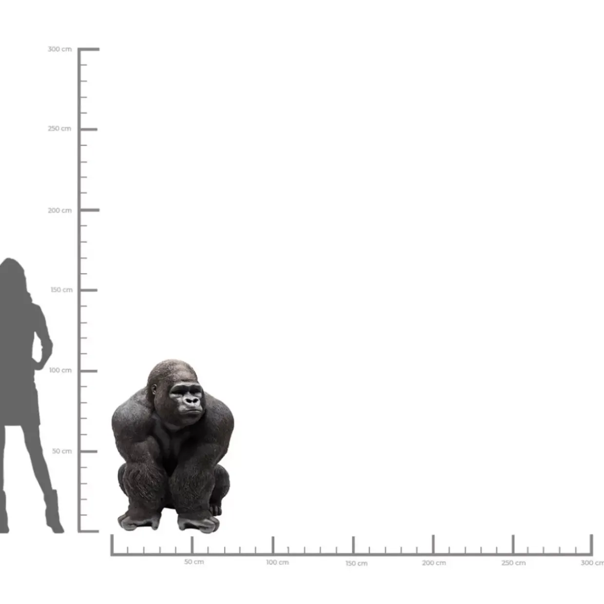 Deko Figur Monkey Gorilla Front Xxl