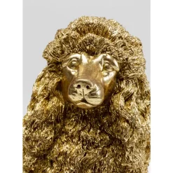 Deko Figur Mrs Poodle Gold 34Cm
