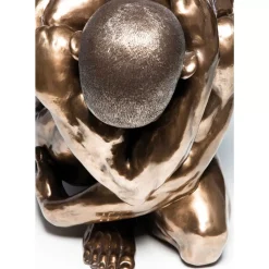 Deko Figur Nude Man Hug Bronze 54Cm