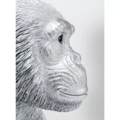 Deko Figur Playing Ape Silber 50