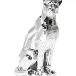 Deko Figur Sitting Cat Rivet Chrome
