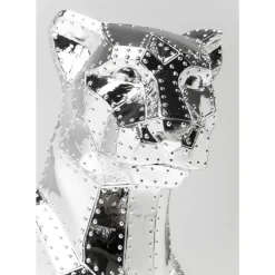 Deko Figur Sitting Cat Rivet Chrome