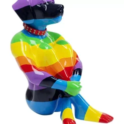 Deko Figur Sitting Dog Rainbow 80