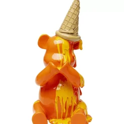 Deko Figur Sitting Gelato Bear Orange 37Cm