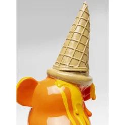 Deko Figur Sitting Gelato Bear Orange 37Cm