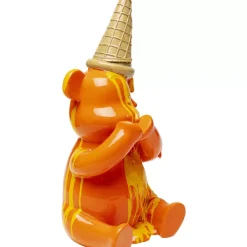 Deko Figur Sitting Gelato Bear Orange 37Cm
