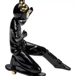 Deko Figur Skating Astronaut Schwarz 21Cm