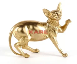 Deko Figur Standing Cat Audrey Gold 29Cm