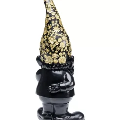 Deko Figur Zwerg Standing Schwarz Gold 46Cm