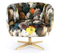 Drehsessel Peony Flower Gelb