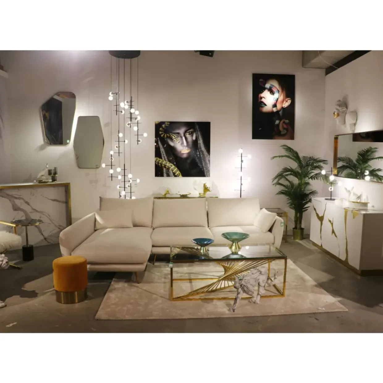 Ecksofa Amalfi Links Creme 275Cm