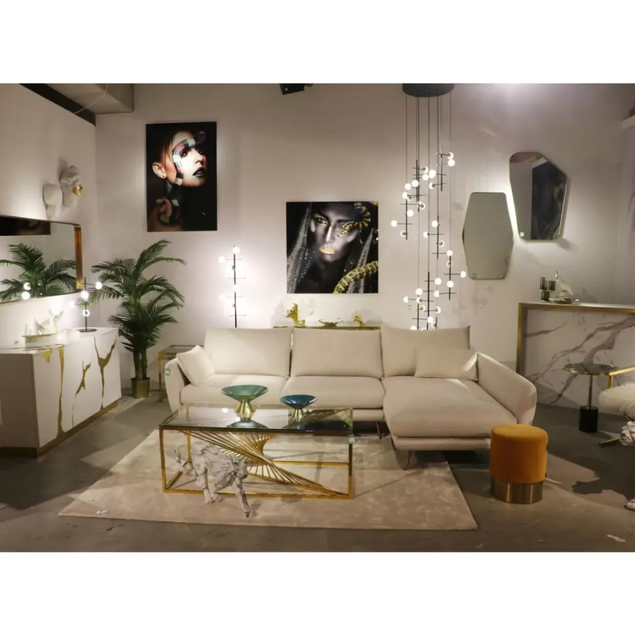 Ecksofa Amalfi Rechts Creme 275Cm