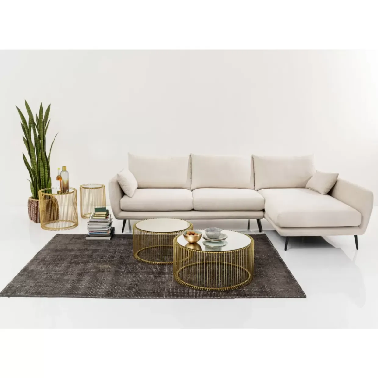 Ecksofa Amalfi Rechts Creme 275Cm